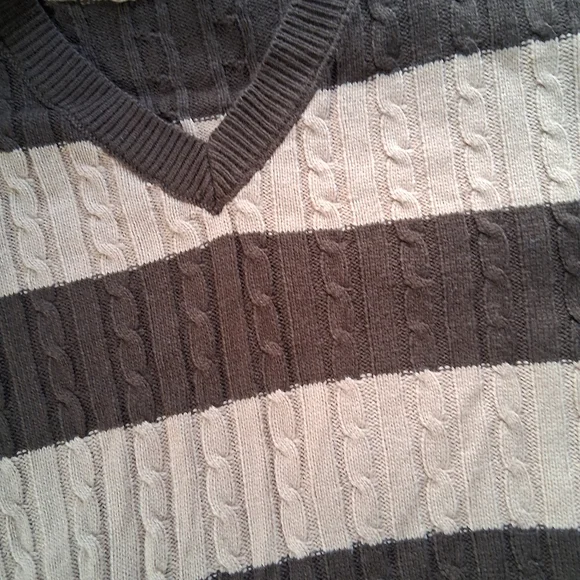 Men's Brown and Cream Striped Sweater - Picture 3 of 3